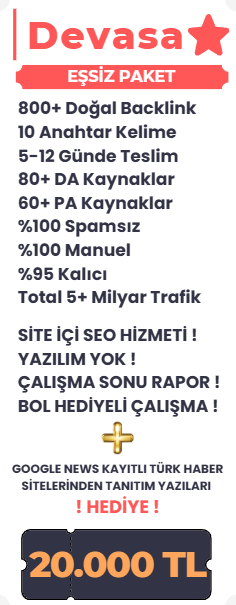 Devasa backlink paketi içeriği ve fiyatı
