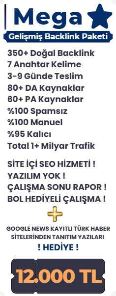 Mega backlink paketi içeriği ve fiyatı