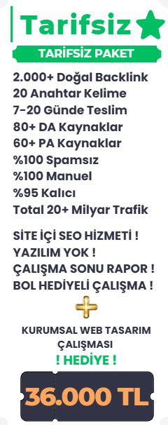 Tarifsiz backlink paketi içeriği ve fiyatı
